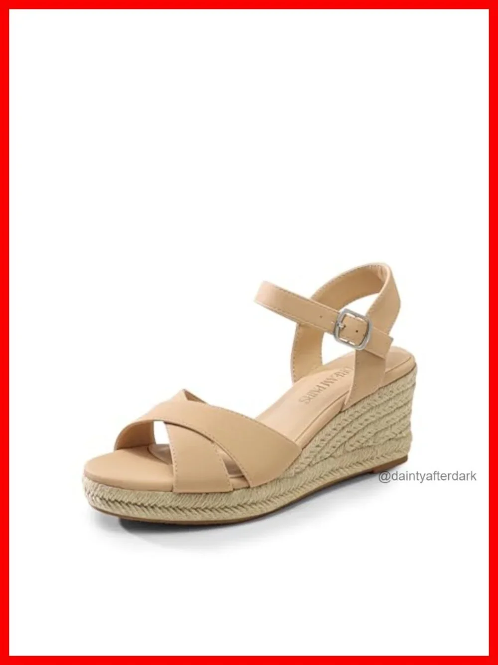 Women's Espadrille Wedge Sandals Raffia Ankle Strap Non-Slip